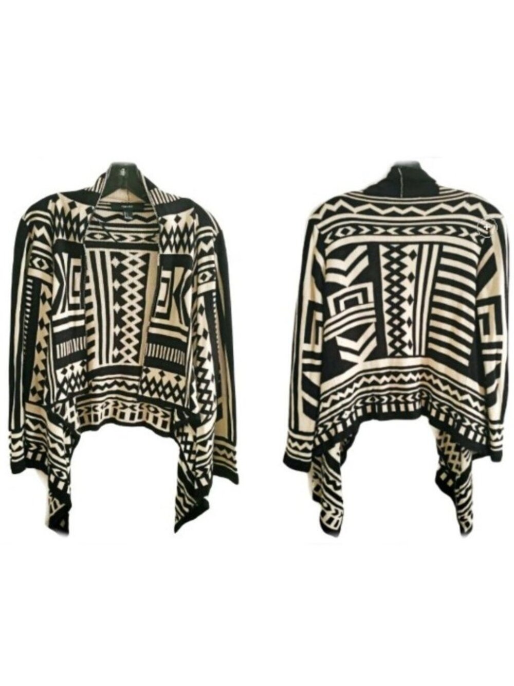 Forever 21 Women's Aztec Geometric Print Open Front Cardigan Sweater‎ Size Small - Picture 2 of 11